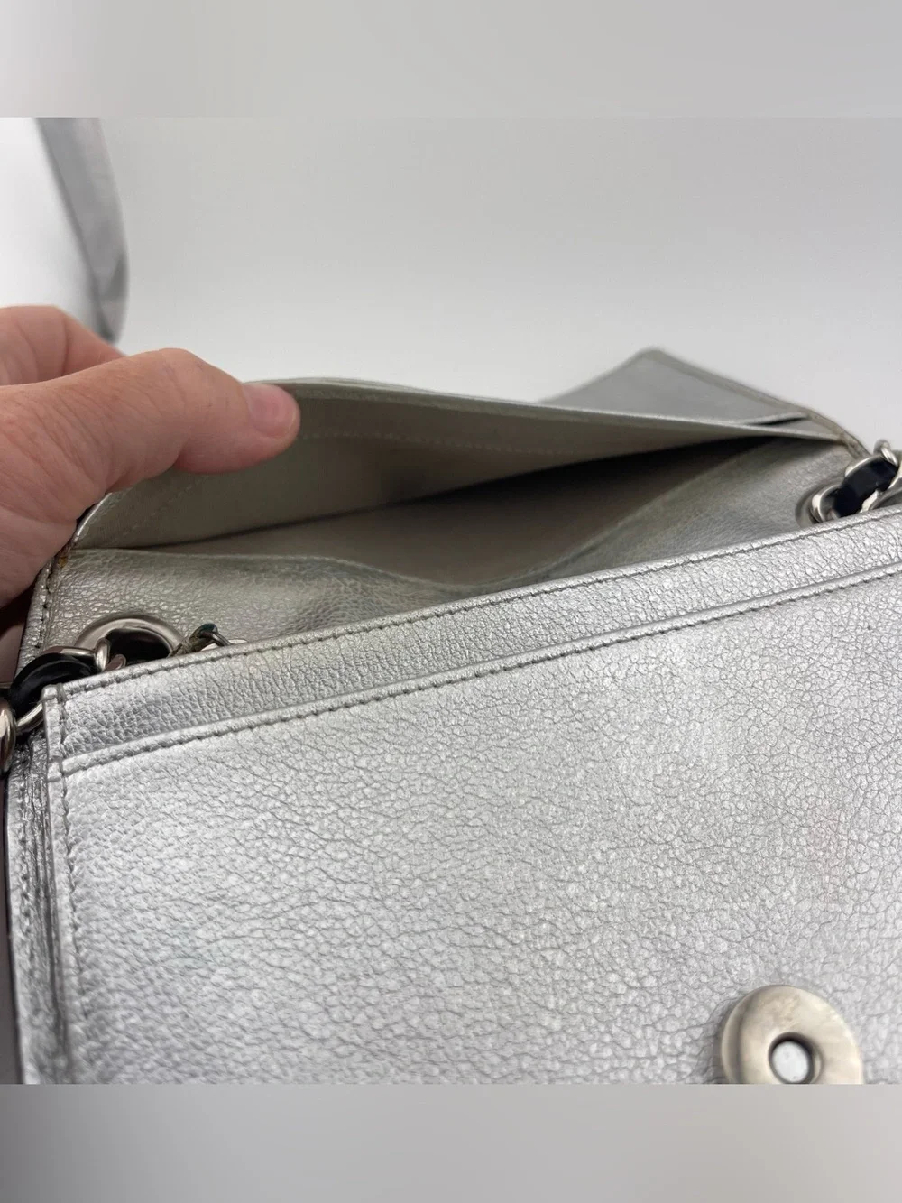 Vintage CHANEL Black Leather Wallet on Chain from 2009-2010. - Picture 11 of 16